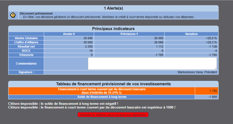 Simulation d'entreprise